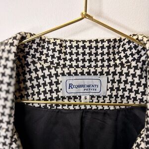 Vintage Requirements Monochrome Houndstooth Blazer with Rhinestones